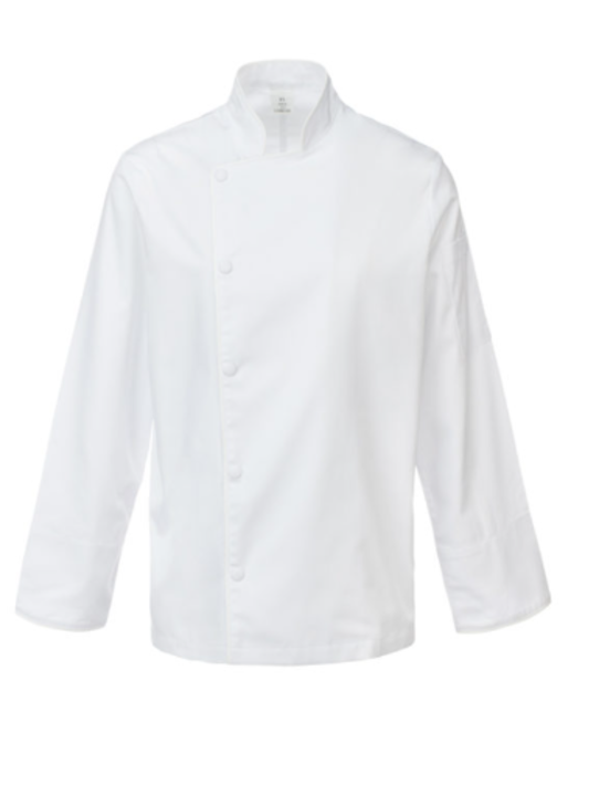 Jaleca Unisexo Branca M/Comprida c/Molas c/Vivo TAMISA