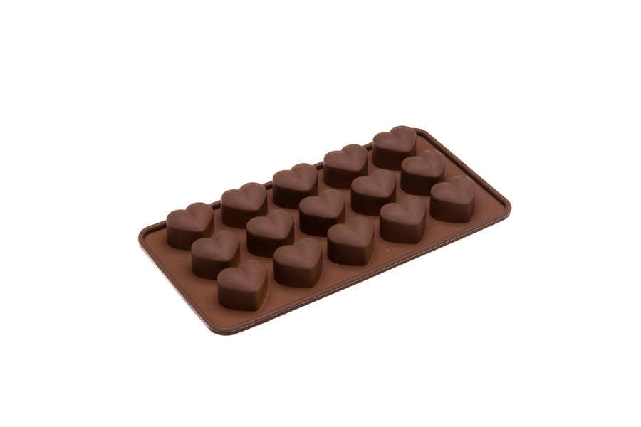 Forma de Silicone para 15 Bombons cora��o
