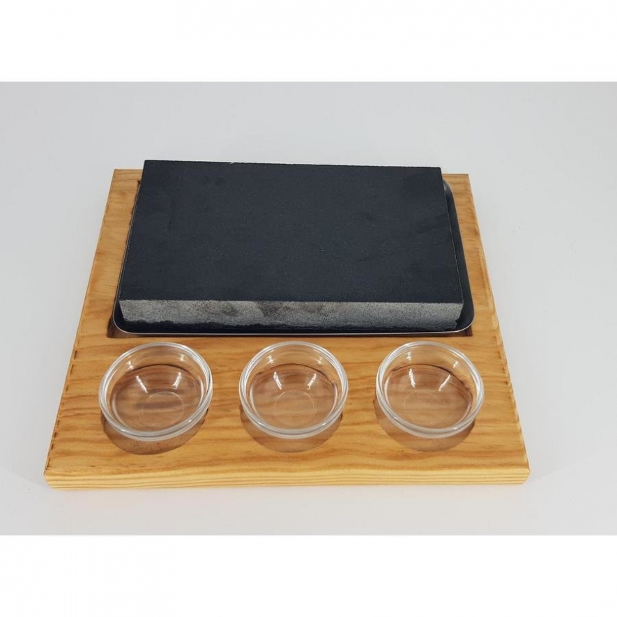 T�bua Bife na Pedra 37x27cm p/3 saladeiras