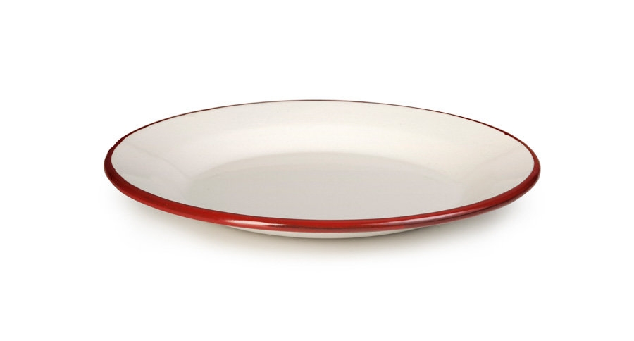 Prato Raso 22cm Esmalte Verm.