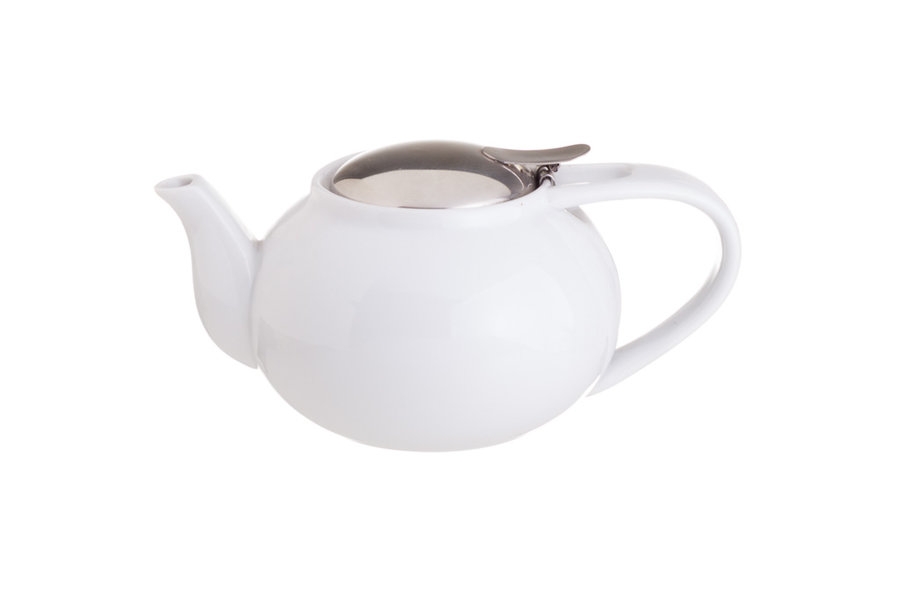 Bule Porcelana c/Filtro Tampa Inox 1L