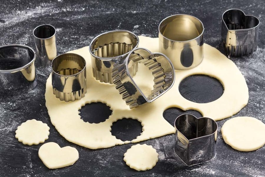 Cj. 12 Corta Massa Inox Ondulado Redondo