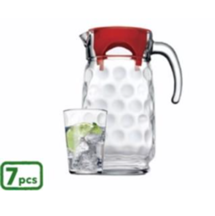 Jogo 7 Pe�as Refresco (Jarro+6 Copos)