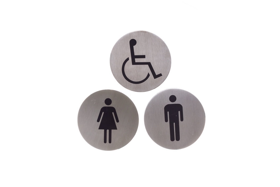 Placa WC Homem Diam.7.5cm