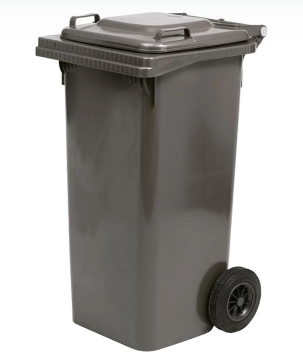 Balde Lixo c/Rodas Cinza 120L