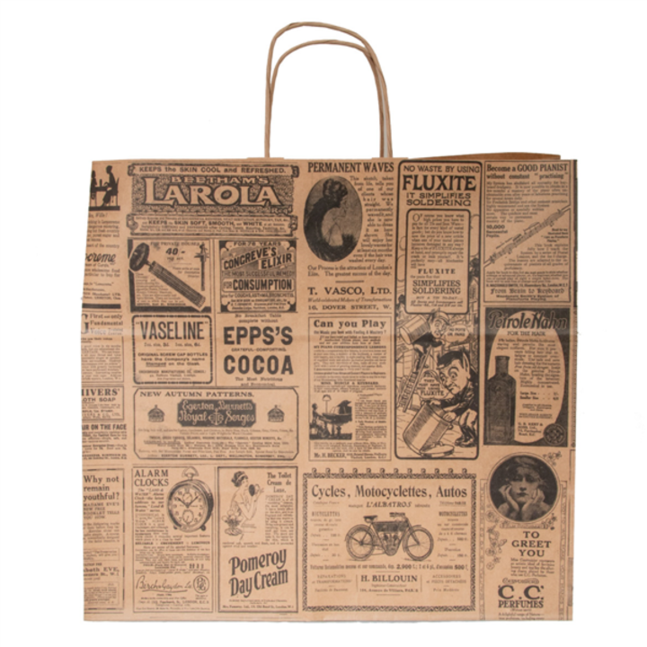 Saco Kraft c/Asa 36+21x33.5cm 