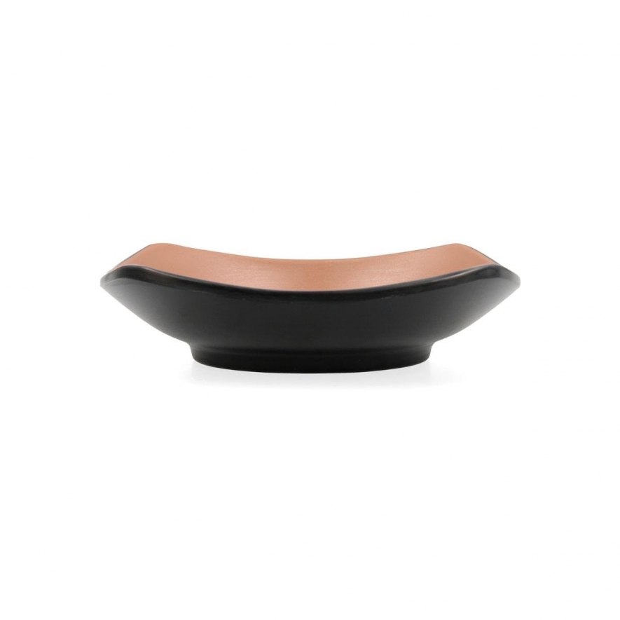 Prato Fundo Quadrado 15cm Melamina Terracota/Negro Gio