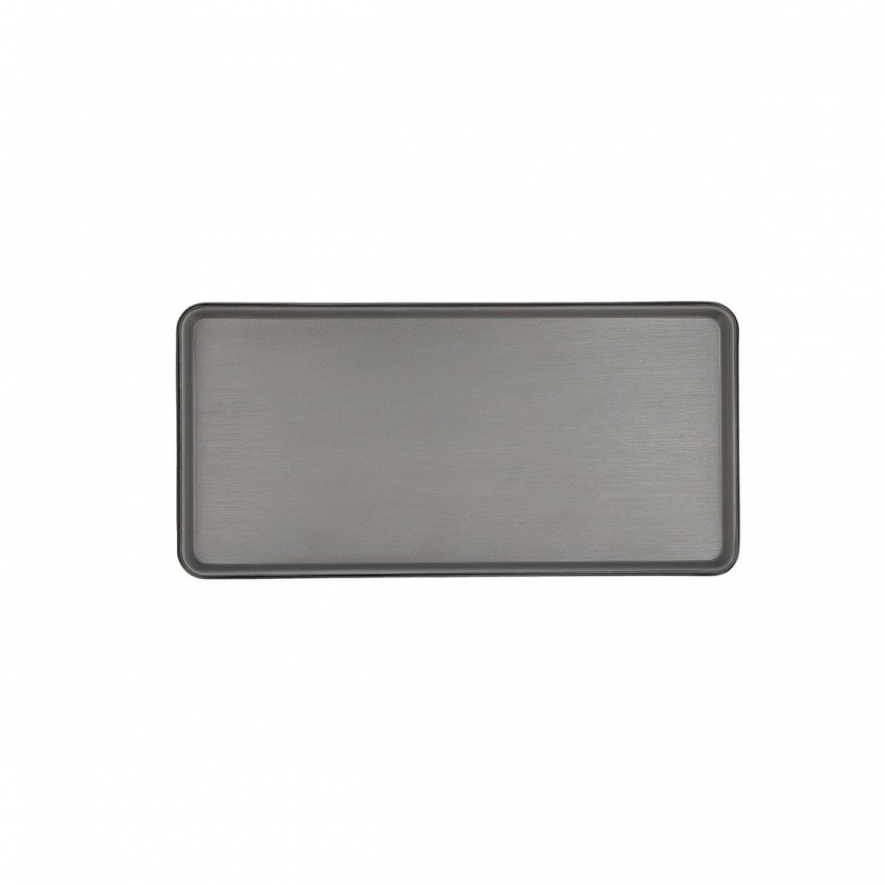 Travessa Retangular Melamina 24x11.5cm Cinza/Preto Gio