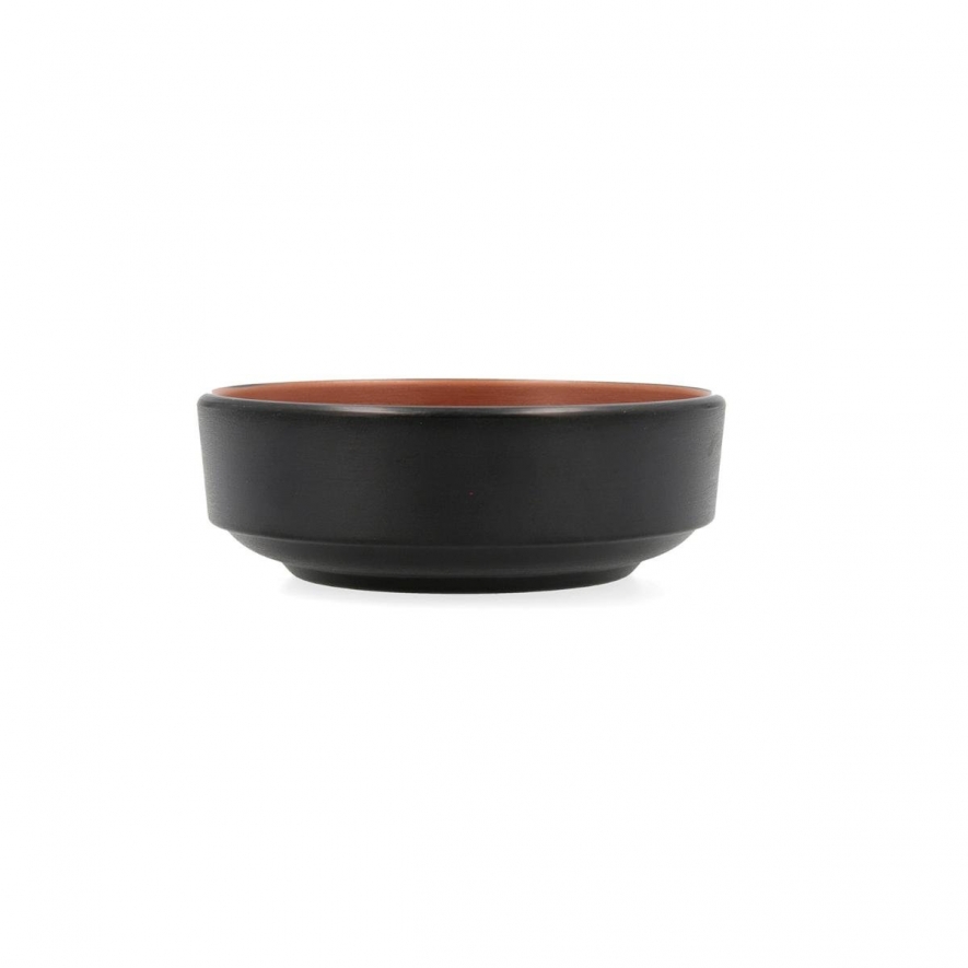 Taca Redonda 12.5cm Melamina Terracota/Negro