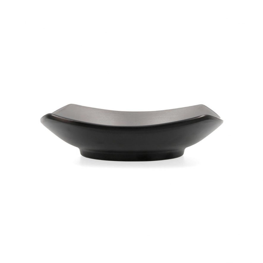 Prato Fundo Quadrado 15cm Melamina Cinza/Negro Gio