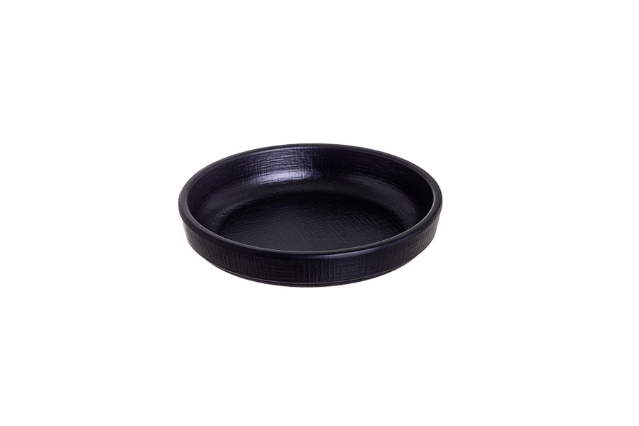 Taca Redonda Melamina Preto 16.3x3.5cm 